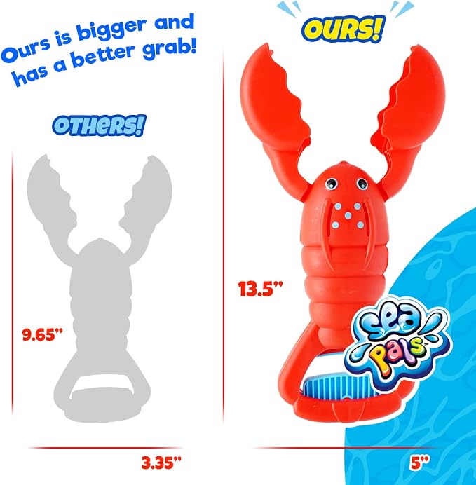 JA-RU Shark Sand Jaw & Claws Toy Big 13.5" (1 Shark) Plastic Sand Digger Grabber Toy Sand Toys & Beach Claw. Kids Beach Toys, Snow Toys, Kids Sandbox, Bathtub Toys Kids Toddler Pool Toys Shark-4009-1