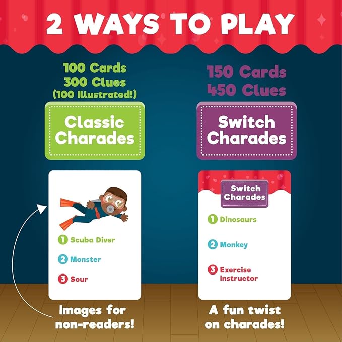 Chuckle & Roar Classic Charades – Act! Shout! Chuckle! Roar! Family Party Game for Ages 5+ | 2 Game Modes, 750 Charades Ideas, 3+ Players