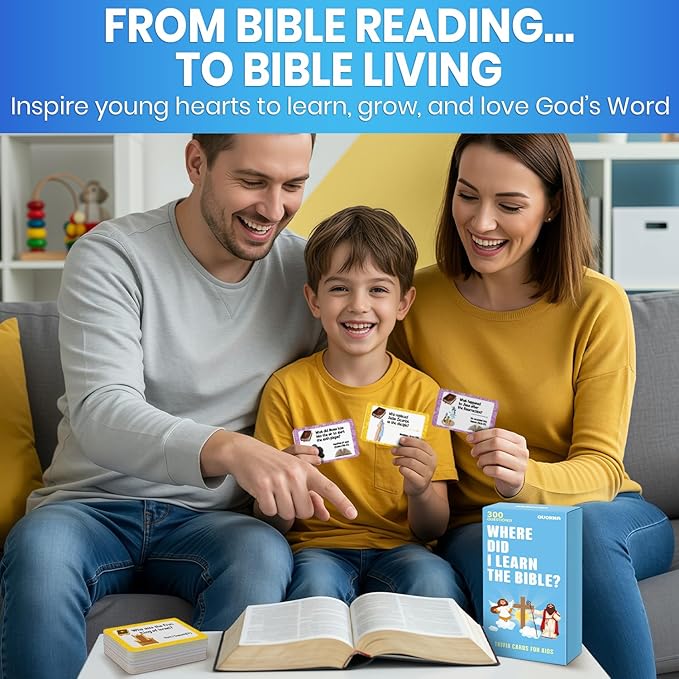 QUOKKA 300 Engaging Bible Trivia Card Questions – Fun Bible Games for Kids and Families to Learn About Scripture – Christian Games for Sunday School, Homeschool, and Family Bible Study