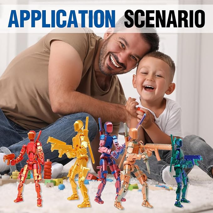 FoxVilla Assembly Completed T13 Action Figure, Titan 13 3D Printed Action Figure, Lucky 13 Assembled Dummy 13 Glow in The Dark