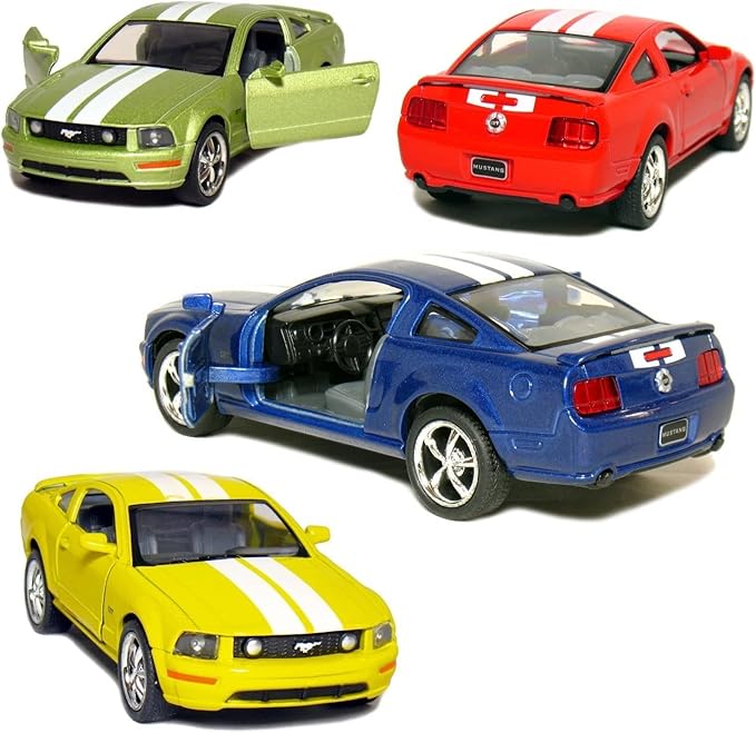 KiNSMART - 2006 Ford Mustang GT 1:38 Scale 5" Die Cast Metal Model Toy Car (4Set Race)