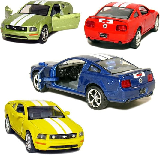 KiNSMART - 2006 Ford Mustang GT 1:38 Scale 5" Die Cast Metal Model Toy Car (4Set Race)