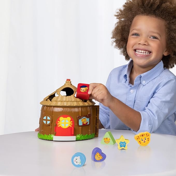 Daniel Tiger's Neighborhood Baby Shape Sorter Toy Bungalow Sorter Play Set for Toddlers Comes with 6 Colorful Shaped Blocks