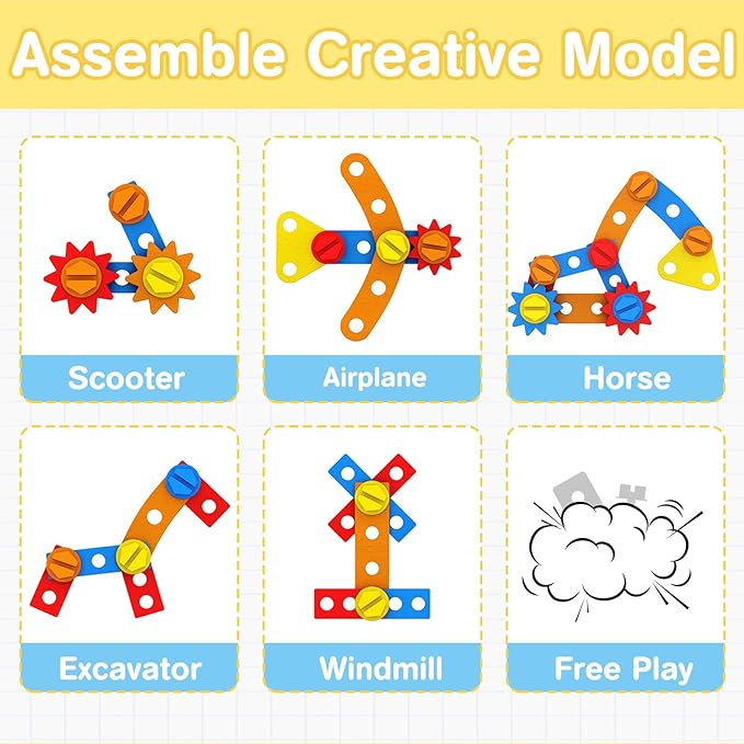 Montessori Toys for 2 Year Old Boy - Wooden Kids Tool Set with Apron | Toddler Bench STEM Educational Construction Toy for Ages 2-4, Pretend Play Birthday Gifts for Girls