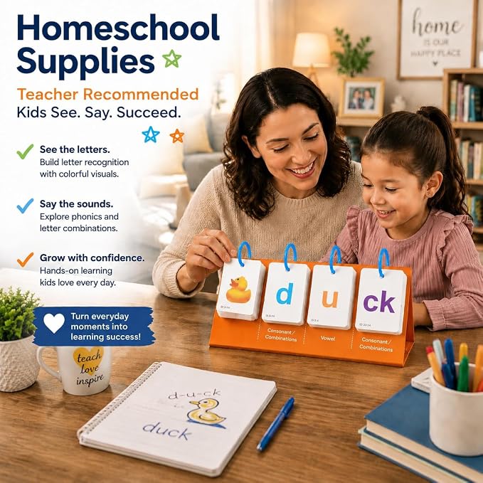Alened Sight Words Flash Cards for Kindergarten, Phonics Flash Cards, CVC Word Games Pocket Chart, Classroom Learning Activities, Phonics Games for Reading, Speech Therapy Materials for Kids