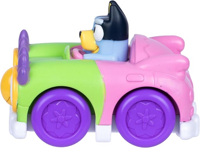 Bluey 4 Pack Mini Racers, The Most Popular Characters in Mini Vehicle Form. Now Includes Chattermax Mini Car, Bandit & Unicorse Convertible, Garbage Truck, & Chili & 4WD