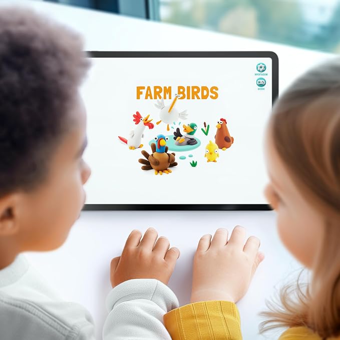 HEY CLAY Modelling Air-Dry Clay with Fun Interactive App - Non-Toxic, Non-Stick Modeling Clay Crafts Set for Kids Ages 3 to 8-3 cans (Farm Birds: Turkey)