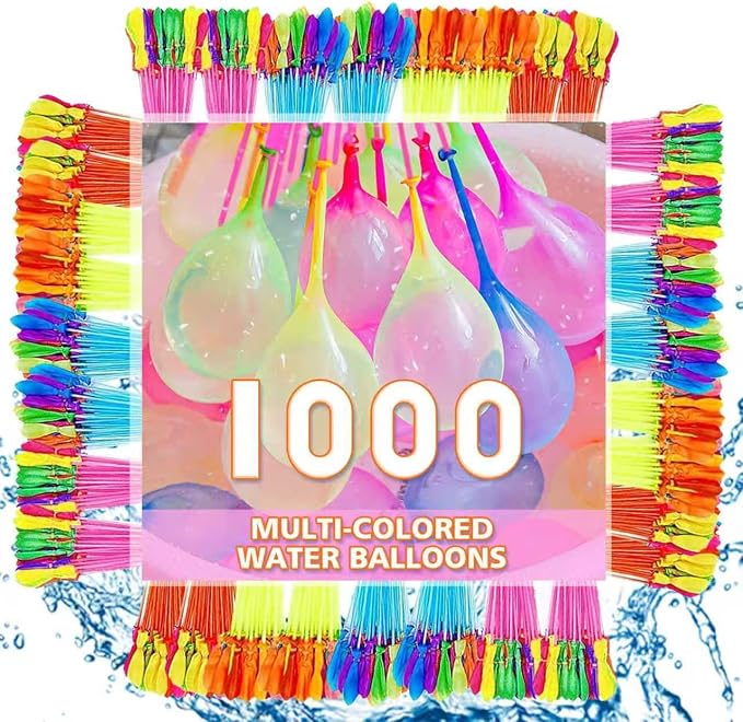 Water Balloons Quick Fill 1000 pcs, Outdoor Fun GamesWater Balloon Toys for Pool, Suitable for outdoor parties,Summer swimming pool water toys