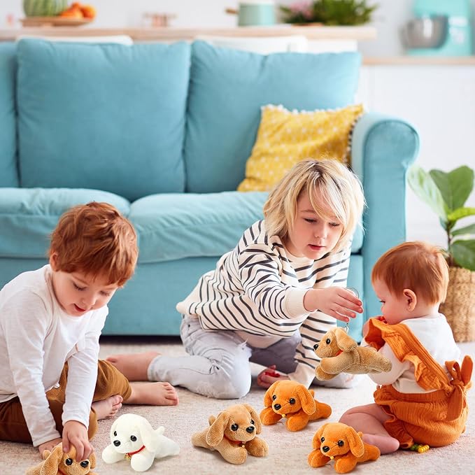 Sosation 20 Pcs Mini Stuffed Animal Dog Bulk Adopt a Puppy Favors Soft Puppy Gift Party for Kids Vet Tech Birthday Party Charity Donation Classroom Goodie Stuffer (Simple Style,Delicate Color)