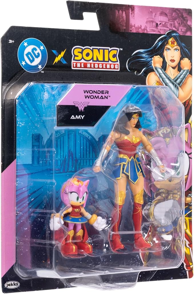 DC X Sonic the Hedgehog Amy as Wonder Woman & Wonder Woman 2.5/5-inch Figures Multipack