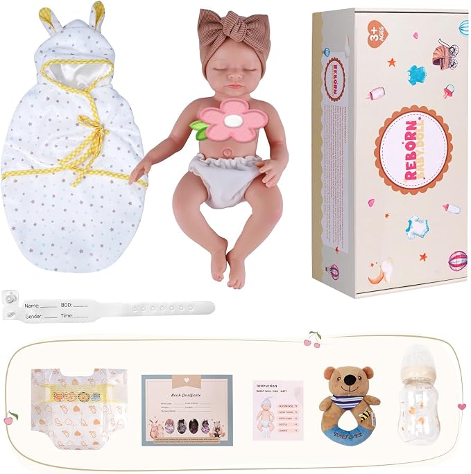 BABESIDE 16 Inch Silicone Baby Doll Weighted 4 Pounds,[NOT Vinyl] Realistic Baby Doll Girl Lifelike Reborn Baby Dolls Silicone Full Body Gift with Accessories for Kids 3+ & Collectors