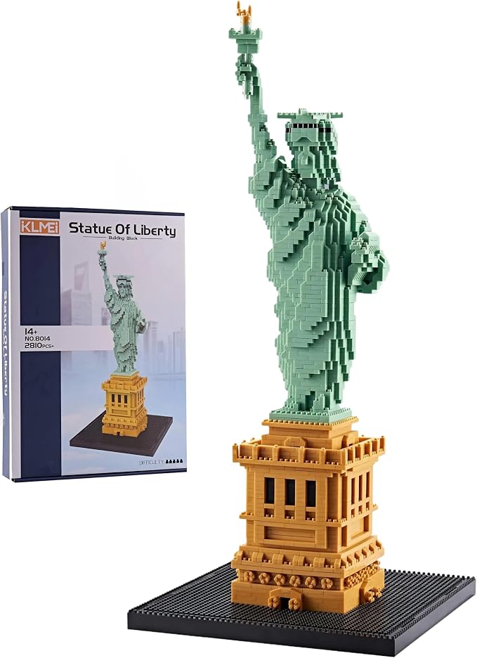 KLMEi Statue of Liberty Micro Blocks Building Sets Mini Bricks Building for Adults, New York Famous Landmark Architectural Model Toys for Kids Age of 14+ 2810 PCS