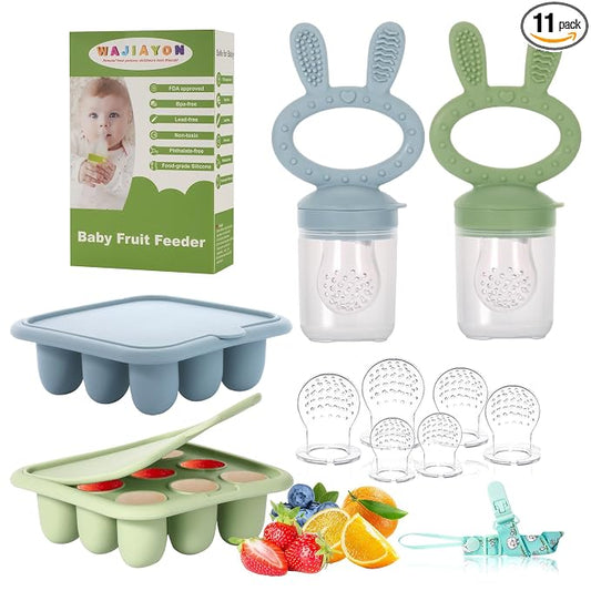 Easter Bunny Baby Breastmilk Popsicle Molds & Baby Fruit Feeder,Infant Food Freezer Tray Storage Containers, Silicone Teething Pacifier Feeder and Teether for Babies,Silicone Feeder
