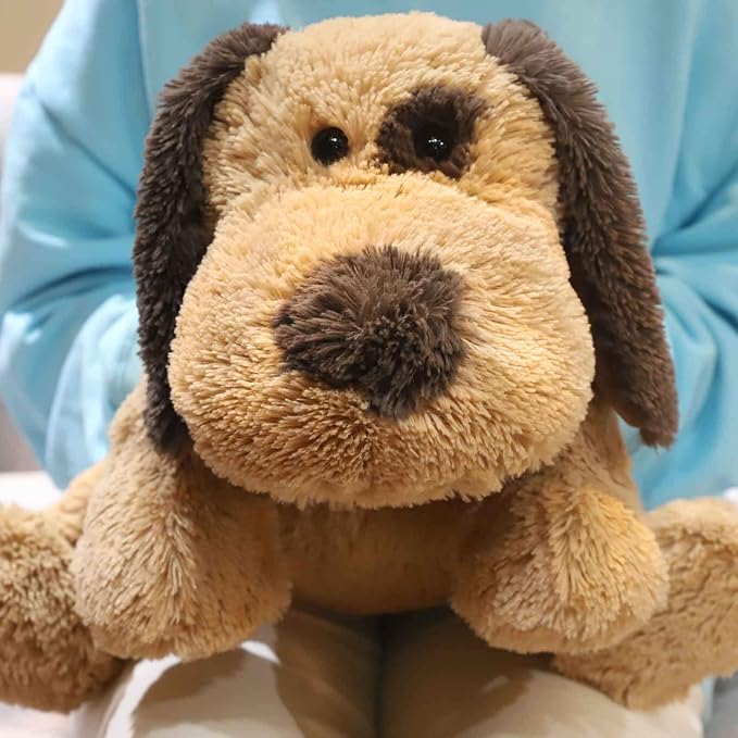 WEIGEDU Floppy Stuffed Dog Puppy Plush Toy, 20 inch, Brown | Huggable Beagle Labrador Retriever Stuffed Animal Dogs, Lying Down, Super Soft, for Kid Girl Boy Baby Christmas Birthday Gift