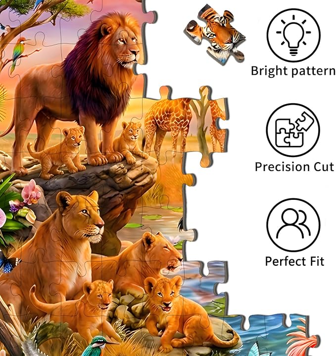 Puzzles for Kids Ages 6-8 8-10 Year Old - Animal World, 200 Pieces Jigsaw Puzzles for Kids, Learning Educational Toys for Boys and Girls