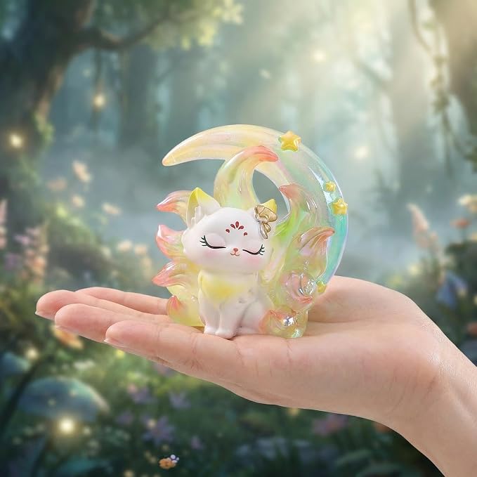 YAMSLAM Cute Nine-Tailed Fairy Fox Animal Mystery Box Blind Collectible Figures for Desk Decoration Birthday Party Gifts, Random 1pc of 7 Styles