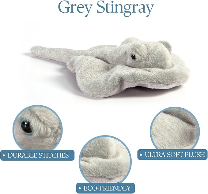 The Petting Zoo Ray Stuffed Animal Plushie, Gifts for Kids, Wild Onez Babiez Sealife Animals, Stingray Plush Toy, 12 inches