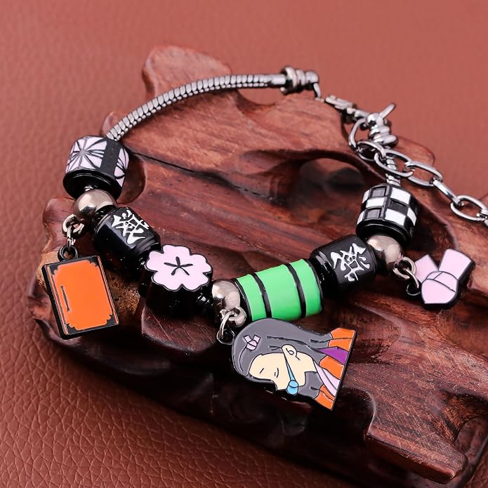 SONGCHANGJEWELRY Anime Figure Tanjiro Charm Bracelet - Tanjiro Nezuko Zenitsu Inosuke Figure Bracelet - Gifts