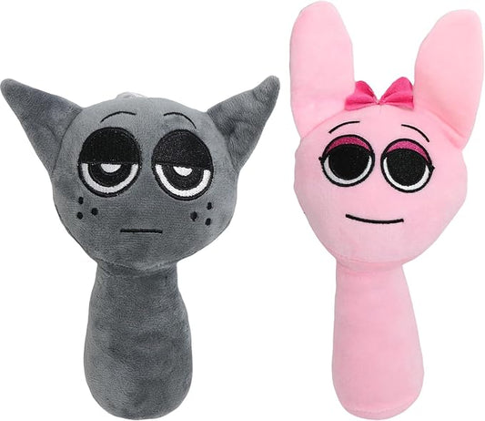 Plush Toys Song Game Plushies Stuffed Plushes Soft and Funs Stuffed Toys Dolls for Fans and Friends Christmas Birthday for Girls Boy (Grey+Pink)