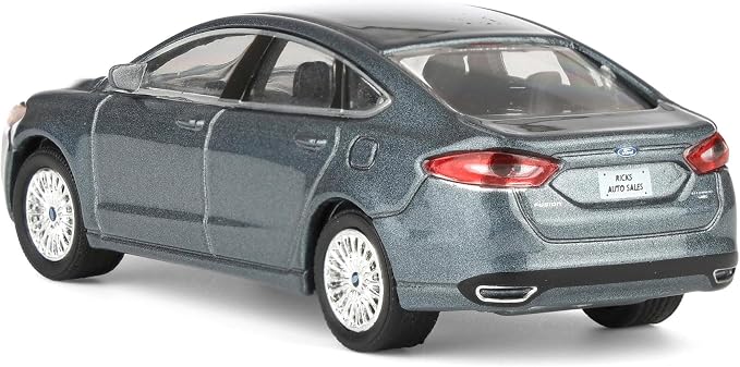 Greenlight 1/64 2013 Ford Fusion SE, Gray, Rick's Auto Sales, LP Diecast Exclusive 51623