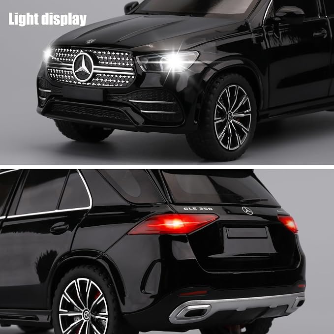 WAKAKAC Compatible for 1/24 Alloy Die-cast GLE 350 Toy Car with Sound and Light Pull Back Collection Model Car for Kids Gift (Black)