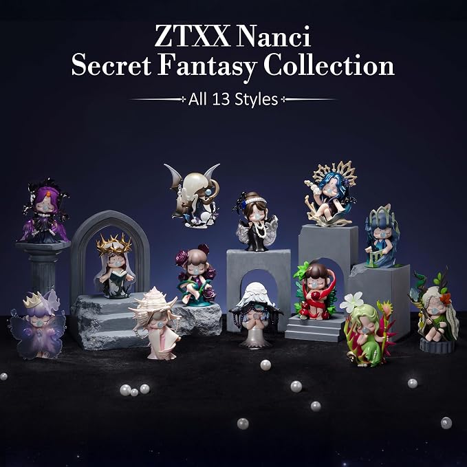 Rolife Nanci Secret Fantasy Blind Box Mystery Figure - Collectible Anime Character Doll, Dark Academia Desk Decor, Cute Gothic Style Art Toy, Creative Gift Idea