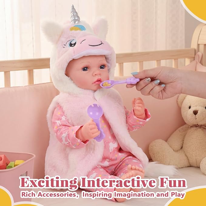 BABESIDE Baby Dolls, 17inch Large Realistic Cute Soft Body Baby Doll Real Life Baby Dolls with Accessories for 3+ Year Old Girls Gifts, Pretend Play, Collection