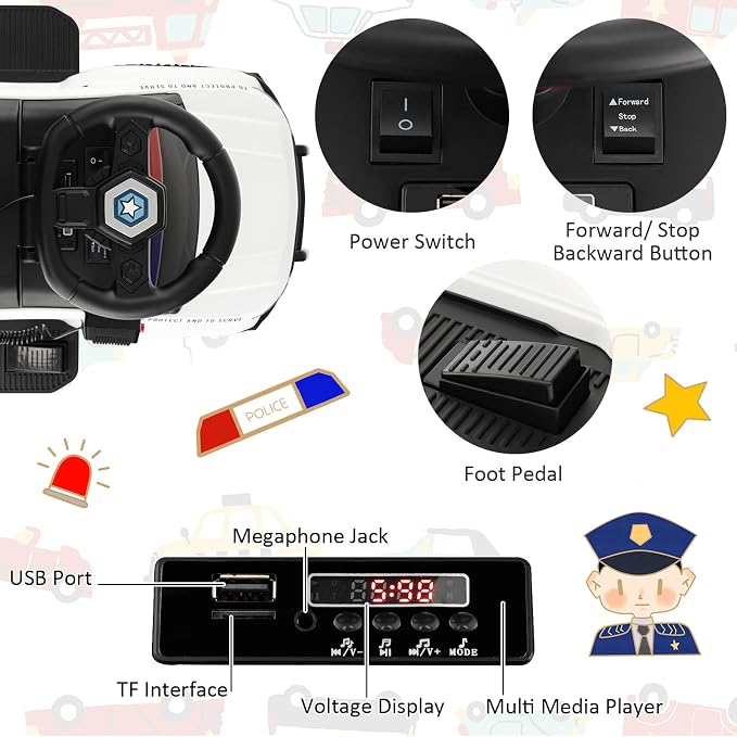 HONEY JOY Ride On Push Car, Licensed Mercedes Benz Push Cars for Toddlers w/Horn, Music, Lights, Under Seat Storage, Foot-to-Floor Ride On Fire Truck Toy for Kids Boys Girls