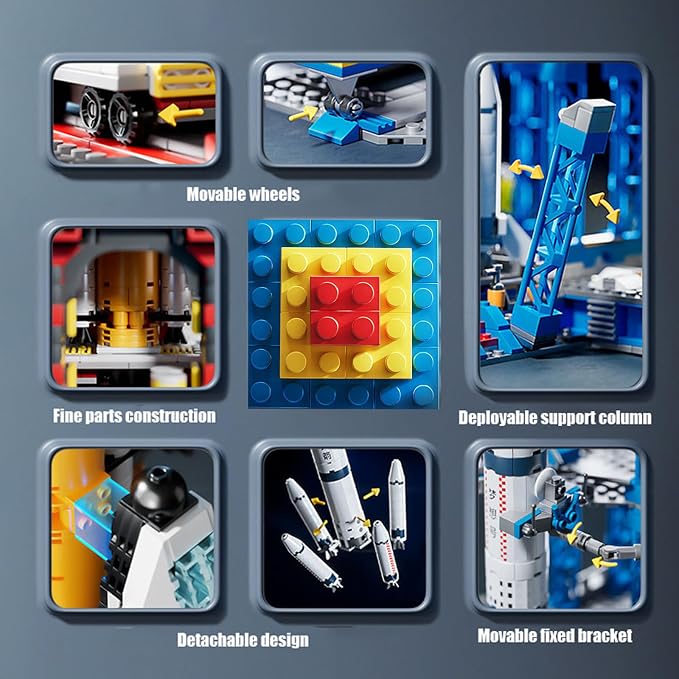 Vilbocr Space Rocket Building Blocks Set - （130-Piece ） STEM Toys for Kids Ages 6-12, Creative DIY Astronaut Adventure Kit, Cool Birthday Gifts for Boys & Girls