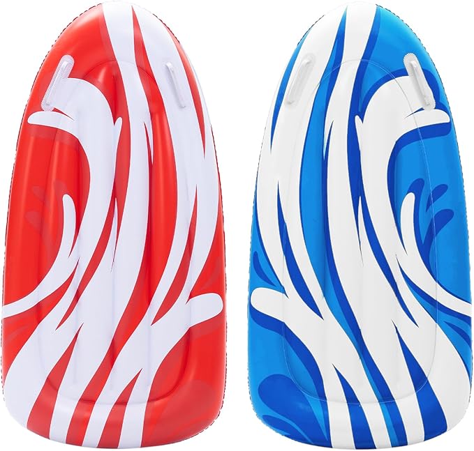 JOYIN 2 Pack Inflatable Body Boards for Water Slides, Swimming Pool Floating Learn to Swim, Summer Water Fun Toy for Kids