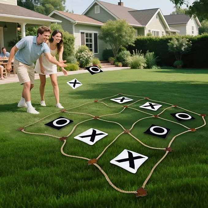 Nattork Outdoor Giant Tic Tac Toe Game for Kids Adult Family, Large Outside Lawn Yard Backyard Carnival Field Day Game, Birthday Party Family Reunion Games Playground