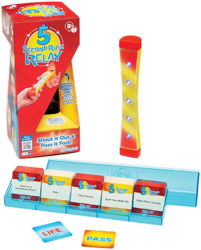 5 Second Rule Relay - Family Party Game - Electronic Relay Baton - Shout It Out & Pass It Fast! - for 2 or More Players, for Kids Ages 8 and Up