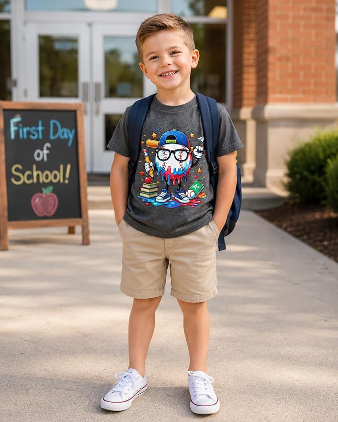 Lovekider Cotton Shirt for 3-6T Boys Truck Dinosaur Toddler Kids T-Shirt Short Sleeve Excavator Construction T-Rex Tee Shirts