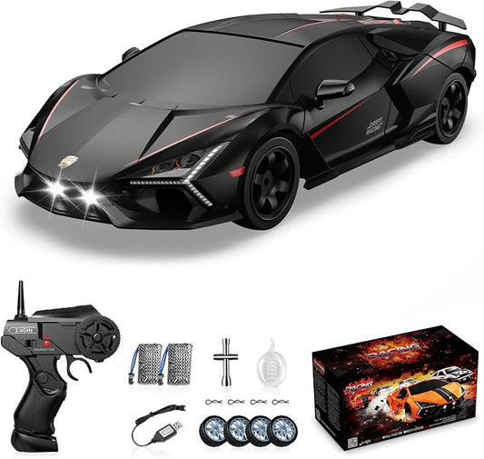 RC Drift Car, Drifting RC Car 2.4GHz 1/16 Remote Control Cars 4WD High Speed Racing Vehicle Remote Control Drifting Cars Sport Toy Cars for Adults Boys Girls Kids Black