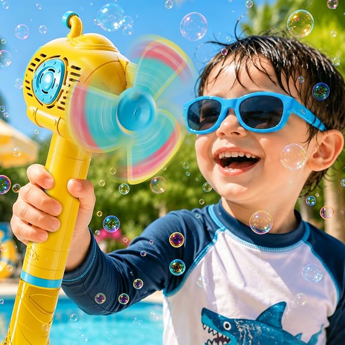 Lucky Doug Bubble Gun, Bubble Machine Gun for Kids Toddlers with Rich Bubbles, Bubble Guns for Kids with 360° Leak-Proof Design, Auto Bubble Gun for Toddlers Children Backyard Outdoor Camping