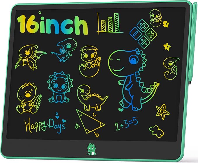Hockvill LCD Writing Tablet for Kids, 16Inch Toys for Girls Boys Drawing Pad for 3 4 5 6 7 Year Old Kid, Toddler Doodle Board Christmas Birthday Gift for Kids，Erase Lock Writing Board