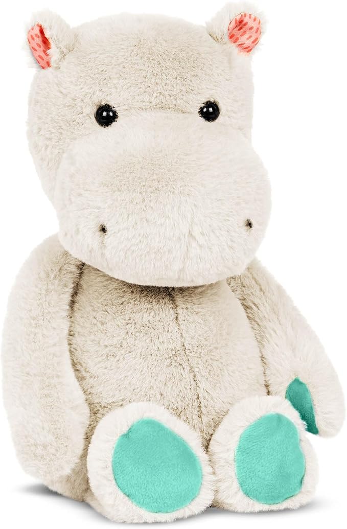 B. toys – 12-Inch Plush Hippo – Stuffed Animal – Soft & Gray Hippopotamus Toy – Washable Toys for Baby, Toddler, Kids – Happyhues – Garry Grey Hippo – 0 Months, Gray,Grey