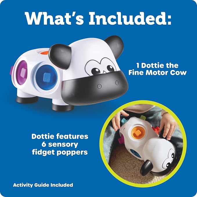 Learning Resources Dottie The Fine Motor Cow - Toddler Montessori Toys, Stacking Shape, Gifts for Boys and Girls, Sorting and Matching Skill Activities, Educational Games, Ages 18 Months+