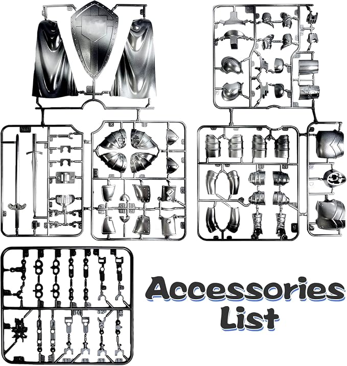 Medieval Action Figures,Knight Armor Action Figure,Multi-Jointed Movable Robot Mannequin T13,Dummy 13 Action Figure(Assembly Required) (D-Cyan)