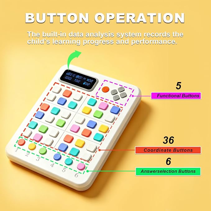 Smart Color Sudoku Console,Handheld Travel Logic Game–500 Screen‑Free Challenges,Quiet Brain Teaser for Kids/Adults/Seniors,Car Rides&Indoor Recess-Color Guidance,Adjustable Voice Prompts