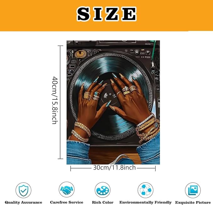 Paint by Numbers for Adults and Kids Beginner 4 Pack Vintage Vinyl Record African American Painting by Number Kits On Canvas Number Artist Paint by Number Kit DIY Oil Acrylic Paints Home Wall Decor