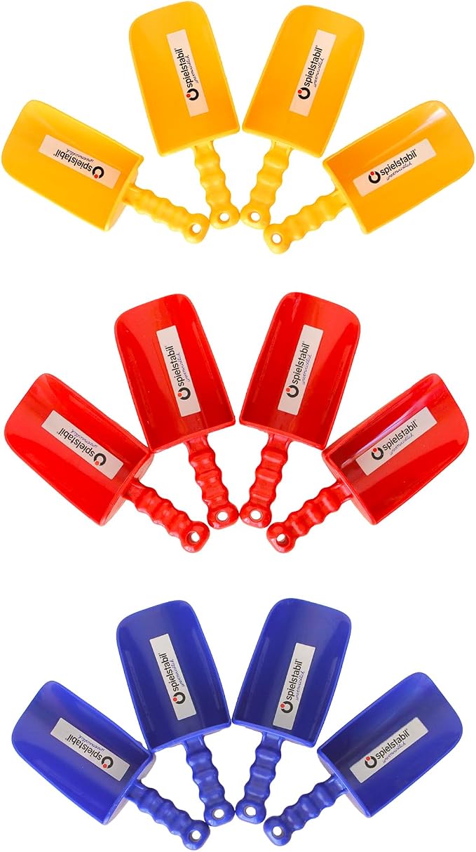 Spielstabil Beach Sand Scoop Bundle - 12 Pack of Large Sand Scoops, Outdoor Sandbox Toys for Playground Equipment and Toddler Beach Fun for Ages 2.5 & Up, Made in Germany