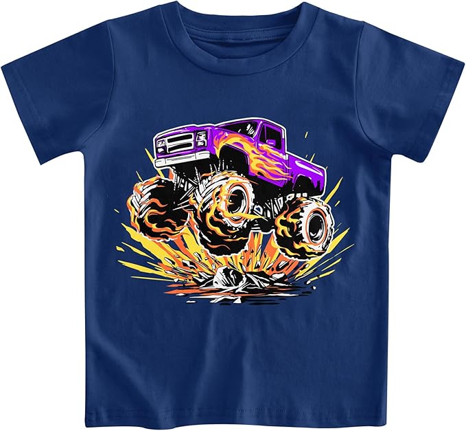 Funnycokid Toddler Boys Shirts Graphic T-Shirt Kids Short Sleeve Tees 2-7 Years