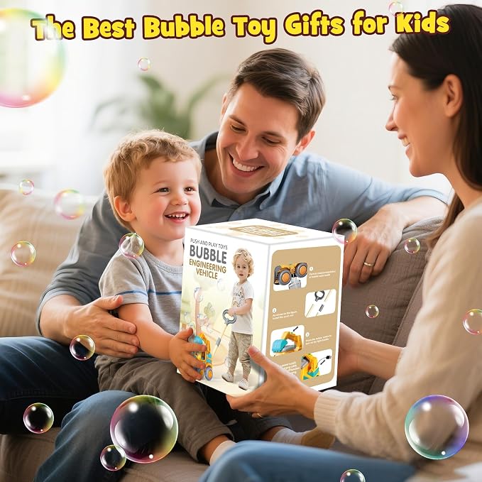 Nicmore Automatic Bubble Machine Toys for Toddlers: Portable Construction Truck Bubble Maker Blower Toys for 3 4 5 6 Year Old Boy Girl Kids Outdoor Toys for Easter Party Birthday