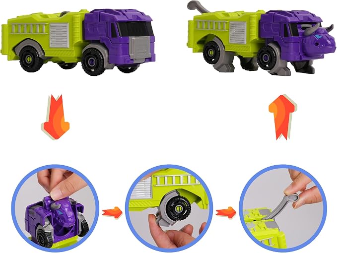 MIEBELY 2Pcs Magnetic Transforming Robot STEM Toy for Kids Ages 3-6 | 2 magnetic transform vehicles, each turns into beast, combine into robot, durable plastic, STEM gift for boys girls 3-6