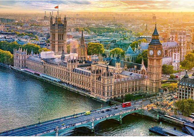 Trefl Palace of Westminster, London, England 1000 Piece Jigsaw Puzzle Prime 27"x19" Thick Cardboard, Creative Entertainment for Adults and Children from 14 Years Old