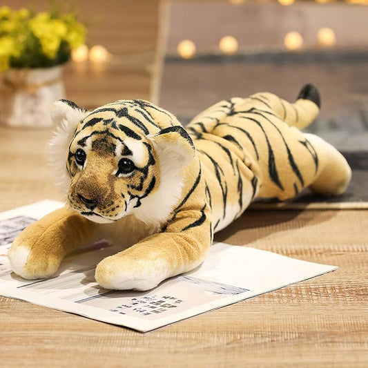 Tiger Stuffed Animals 24" Stuffed Tiger Animal Plush Toys Safari Cute Realistic Tiger Plush Soft Pillow Jungle Birthday Graduation Gifts for Kids Boys Girls