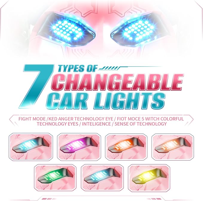 Uucoco Pink Rc Gesture Sensing Stunt Car Toys for Girls 3-12 Years Old, Drift Hand Control Remote Control Cars with Light & Music, 2.4Ghz 4WD 360°Rotation Double Side Cars Birthday Gifts for Kid
