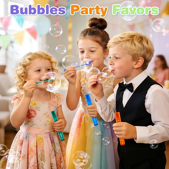 OCHIDO 200 Pieces Mini Bubble Wands in 10 Colors, Bubbles Party Favors for Kids, Bubble Wands Bulk for Summer Toys Gift, Indoor Outdoor Activity, Themed Birthday, Wedding, Goodie Bags Stuffers