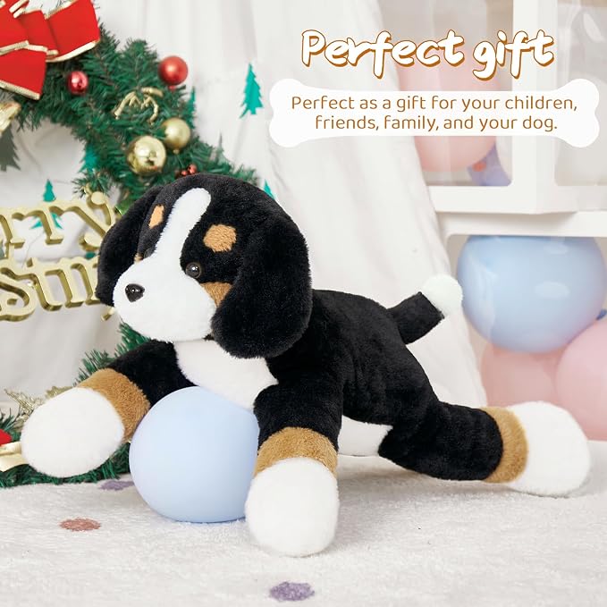 Tezituor 25 Inch Bernese Mountain Dog Stuffed Animal, Giant Bernese Mountain Dog Plush for Kids Women, Large Dog Cute Puppy Plushies Stuffy Gift for Christmas, Birthday, Party Decorations,Brown